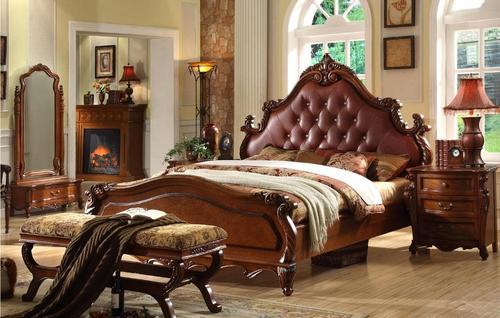 厂家特价直销卧室家具古典美式国王床